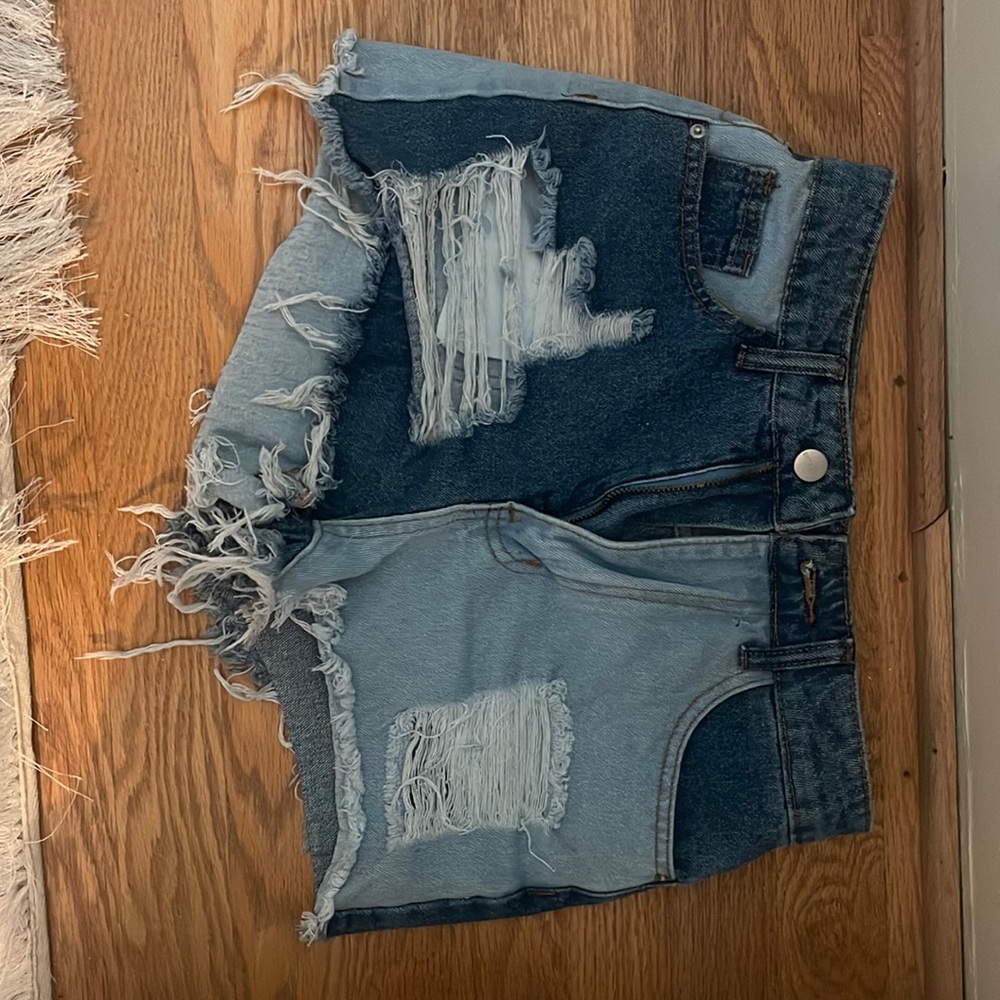 cute different shades jean shorts